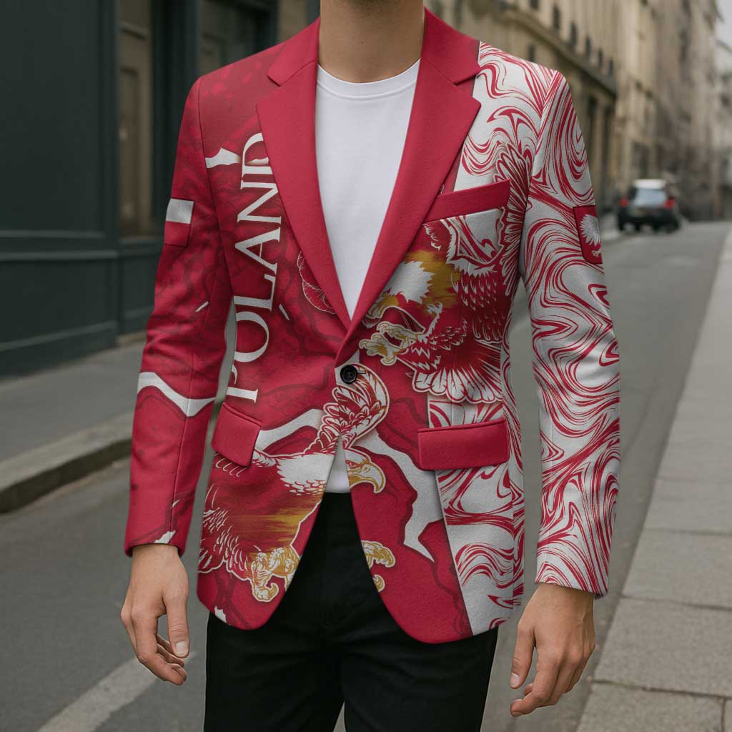 Personalized Poland Blazer Two White Eagles Fighting - Wonder Print Shop