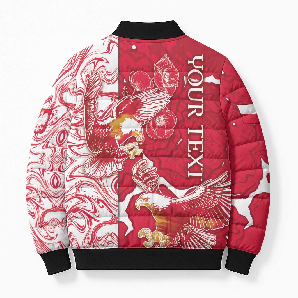 Personalized Poland Bomber Puffer Jacket Two White Eagles Fighting - Wonder Print Shop