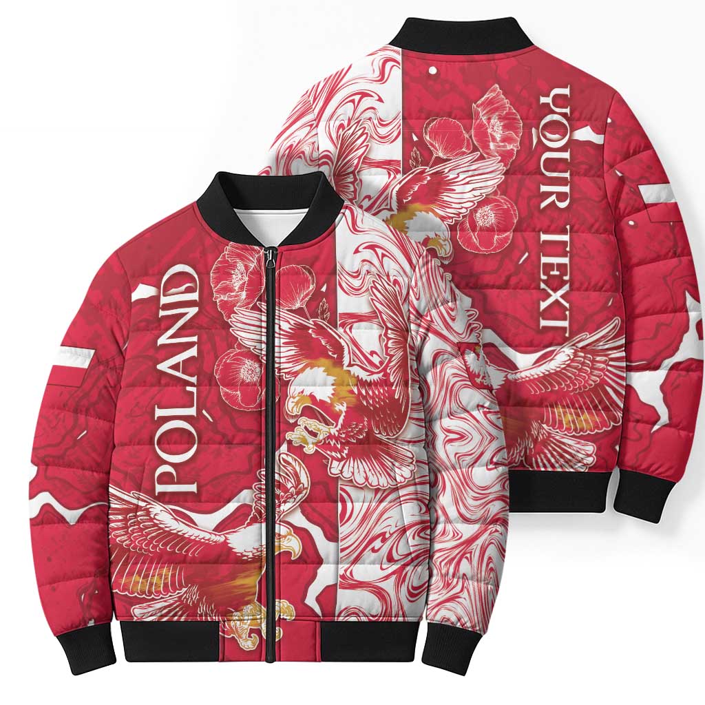 Personalized Poland Bomber Puffer Jacket Two White Eagles Fighting - Wonder Print Shop