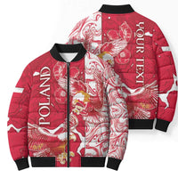 Personalized Poland Bomber Puffer Jacket Two White Eagles Fighting - Wonder Print Shop