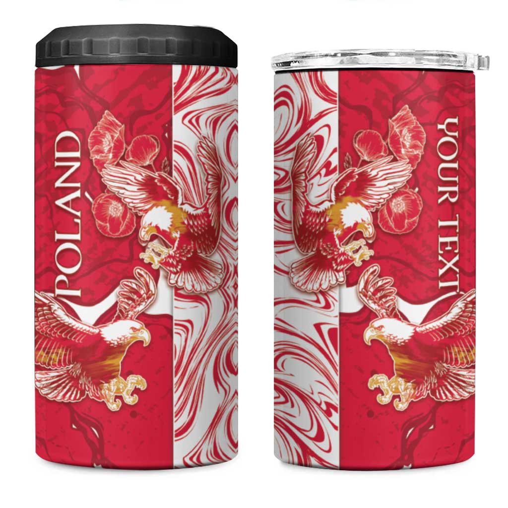 Personalized Poland 4 in 1 Can Cooler Tumbler Two White Eagles Fighting - Wonder Print Shop