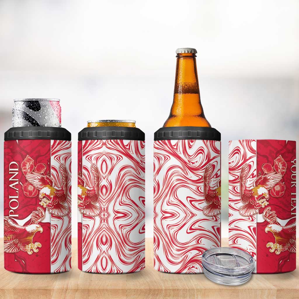 Personalized Poland 4 in 1 Can Cooler Tumbler Two White Eagles Fighting - Wonder Print Shop