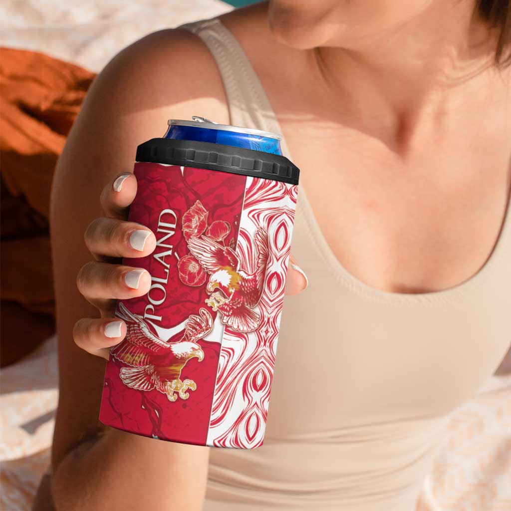 Personalized Poland 4 in 1 Can Cooler Tumbler Two White Eagles Fighting - Wonder Print Shop
