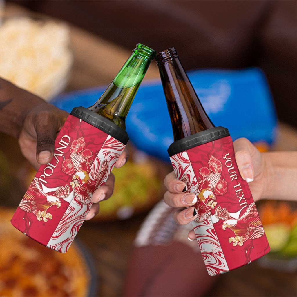 Personalized Poland 4 in 1 Can Cooler Tumbler Two White Eagles Fighting - Wonder Print Shop