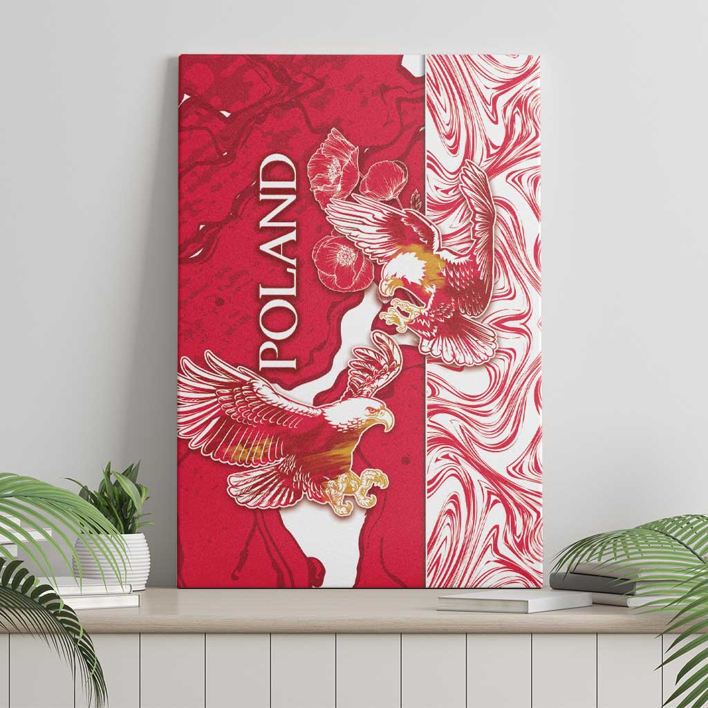 Poland Canvas Wall Art Two White Eagles Fighting - Wonder Print Shop