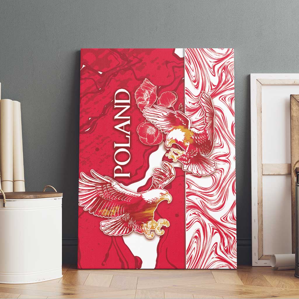 Poland Canvas Wall Art Two White Eagles Fighting - Wonder Print Shop