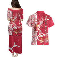 Personalized Poland Couples Matching Puletasi and Hawaiian Shirt Two White Eagles Fighting - Wonder Print Shop