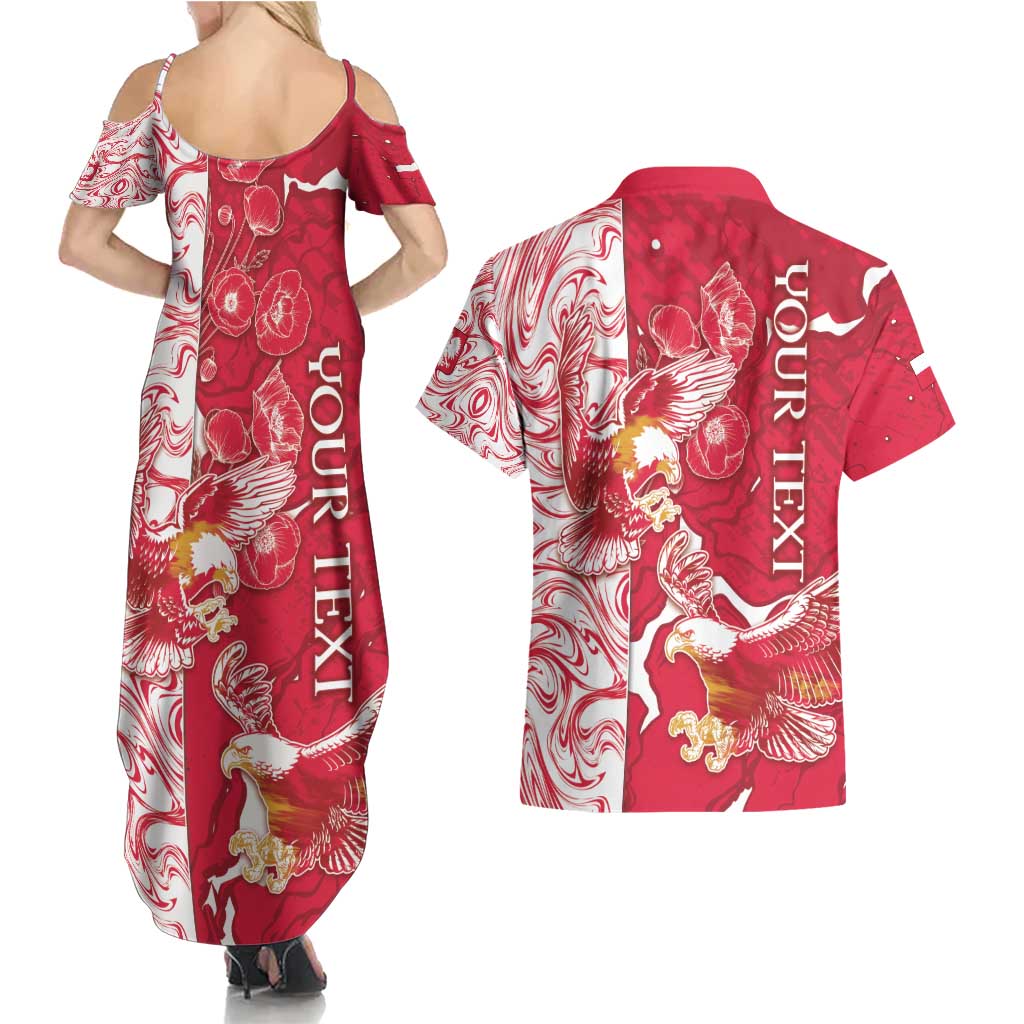 Personalized Poland Couples Matching Summer Maxi Dress and Hawaiian Shirt Two White Eagles Fighting - Wonder Print Shop