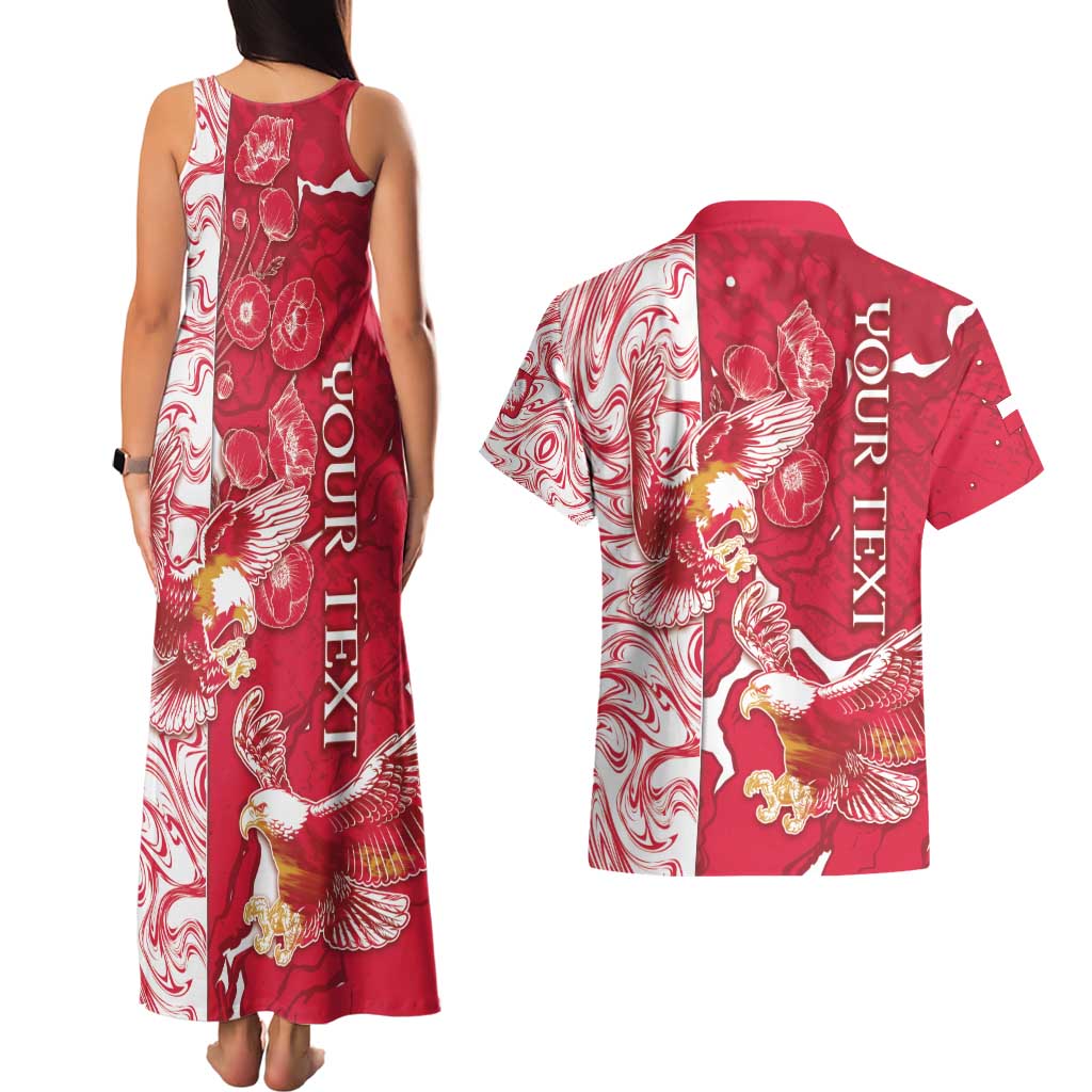 Personalized Poland Couples Matching Tank Maxi Dress and Hawaiian Shirt Two White Eagles Fighting - Wonder Print Shop