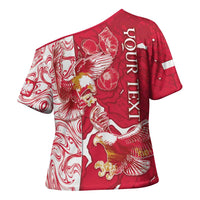 Personalized Poland Cross Shoulder Shirt Two White Eagles Fighting - Wonder Print Shop