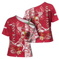 Personalized Poland Cross Shoulder Shirt Two White Eagles Fighting - Wonder Print Shop