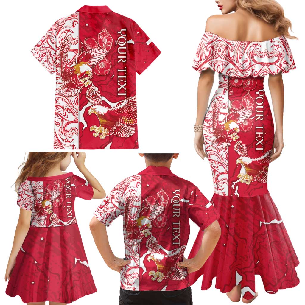 Personalized Poland Family Matching Mermaid Dress and Hawaiian Shirt Two White Eagles Fighting - Wonder Print Shop