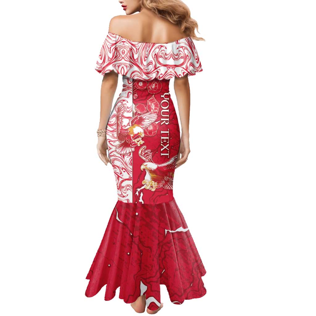 Personalized Poland Family Matching Mermaid Dress and Hawaiian Shirt Two White Eagles Fighting - Wonder Print Shop