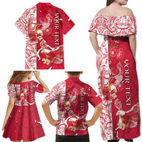 Personalized Poland Family Matching Off Shoulder Maxi Dress and Hawaiian Shirt Two White Eagles Fighting - Wonder Print Shop