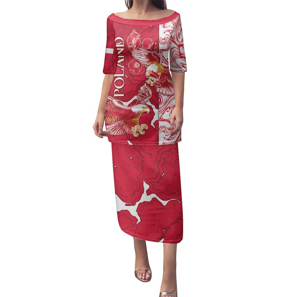 Personalized Poland Family Matching Puletasi and Hawaiian Shirt Two White Eagles Fighting - Wonder Print Shop