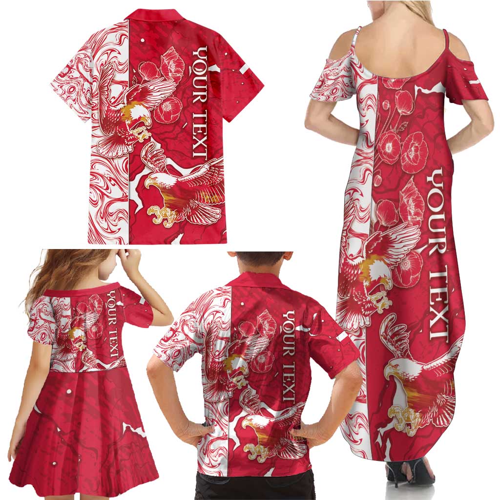 Personalized Poland Family Matching Summer Maxi Dress and Hawaiian Shirt Two White Eagles Fighting - Wonder Print Shop