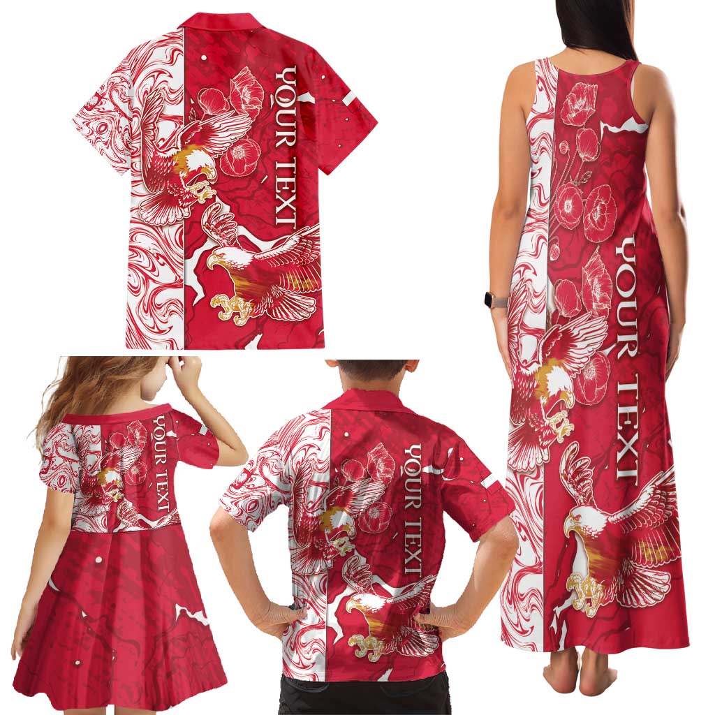 Personalized Poland Family Matching Tank Maxi Dress and Hawaiian Shirt Two White Eagles Fighting - Wonder Print Shop