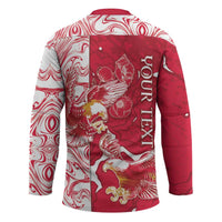 Personalized Poland Hockey Jersey Two White Eagles Fighting - Wonder Print Shop