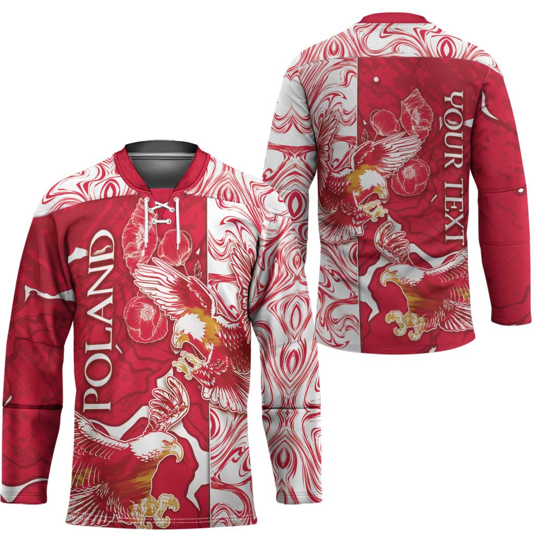 Personalized Poland Hockey Jersey Two White Eagles Fighting - Wonder Print Shop