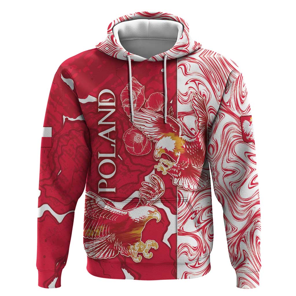 Personalized Poland Hoodie Two White Eagles Fighting - Wonder Print Shop