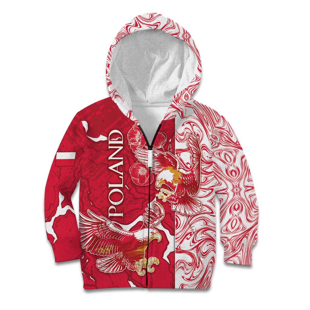 Personalized Poland Kid Hoodie Two White Eagles Fighting - Wonder Print Shop