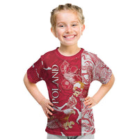 Personalized Poland Kid T Shirt Two White Eagles Fighting - Wonder Print Shop