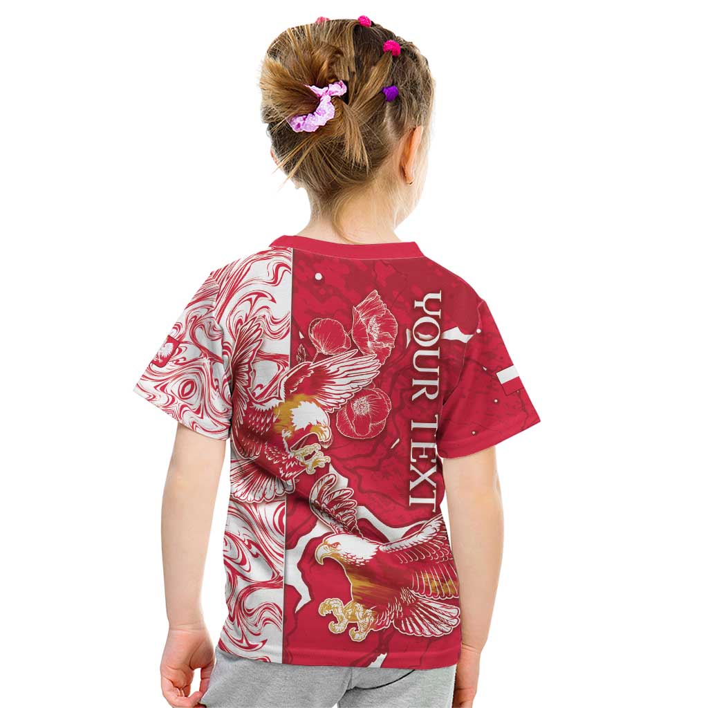 Personalized Poland Kid T Shirt Two White Eagles Fighting - Wonder Print Shop