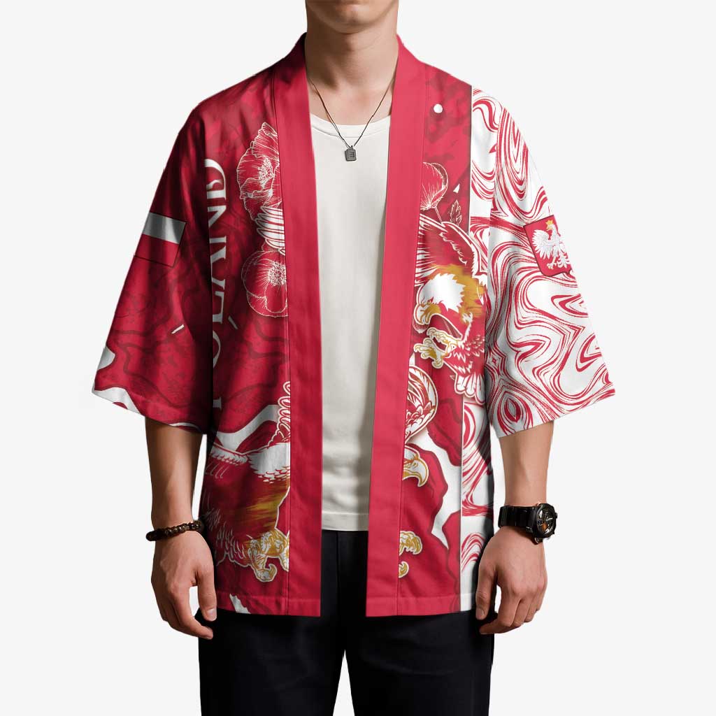 Personalized Poland Kimono Two White Eagles Fighting - Wonder Print Shop
