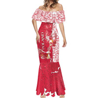 Personalized Poland Mermaid Dress Two White Eagles Fighting - Wonder Print Shop