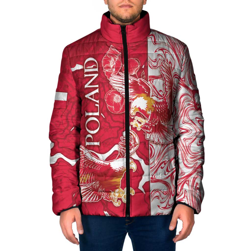 Personalized Poland Padded Jacket Two White Eagles Fighting - Wonder Print Shop