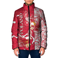 Personalized Poland Padded Jacket Two White Eagles Fighting - Wonder Print Shop