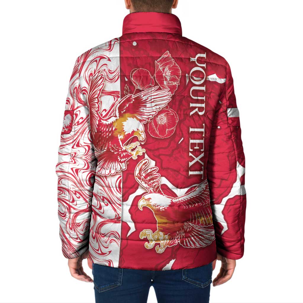 Personalized Poland Padded Jacket Two White Eagles Fighting - Wonder Print Shop