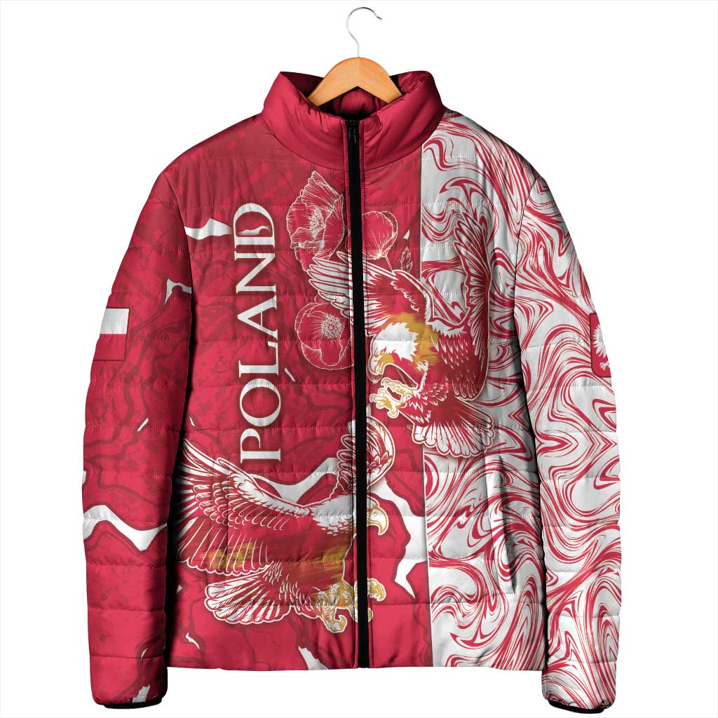 Personalized Poland Padded Jacket Two White Eagles Fighting - Wonder Print Shop