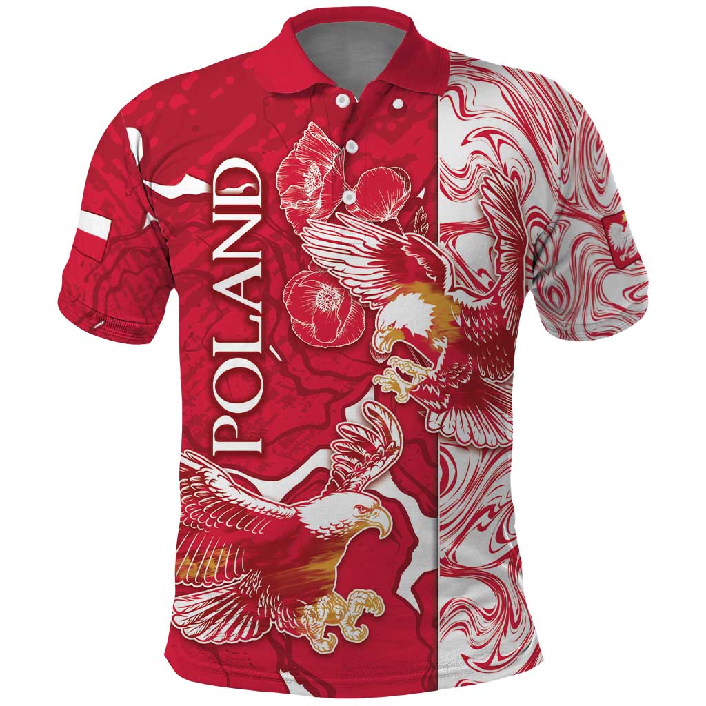 Personalized Poland Polo Shirt Two White Eagles Fighting - Wonder Print Shop