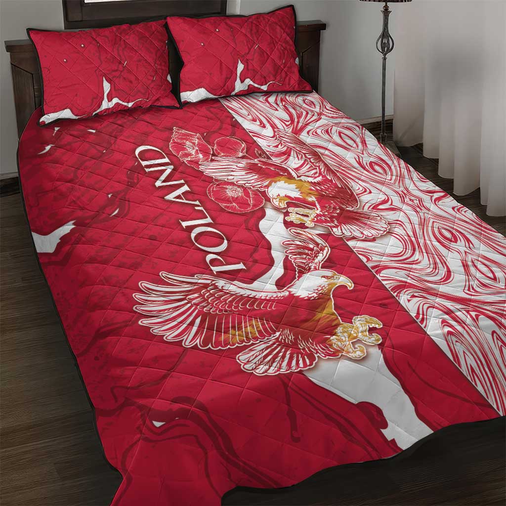 Poland Quilt Bed Set Two White Eagles Fighting - Wonder Print Shop