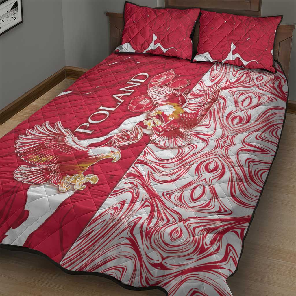 Poland Quilt Bed Set Two White Eagles Fighting - Wonder Print Shop