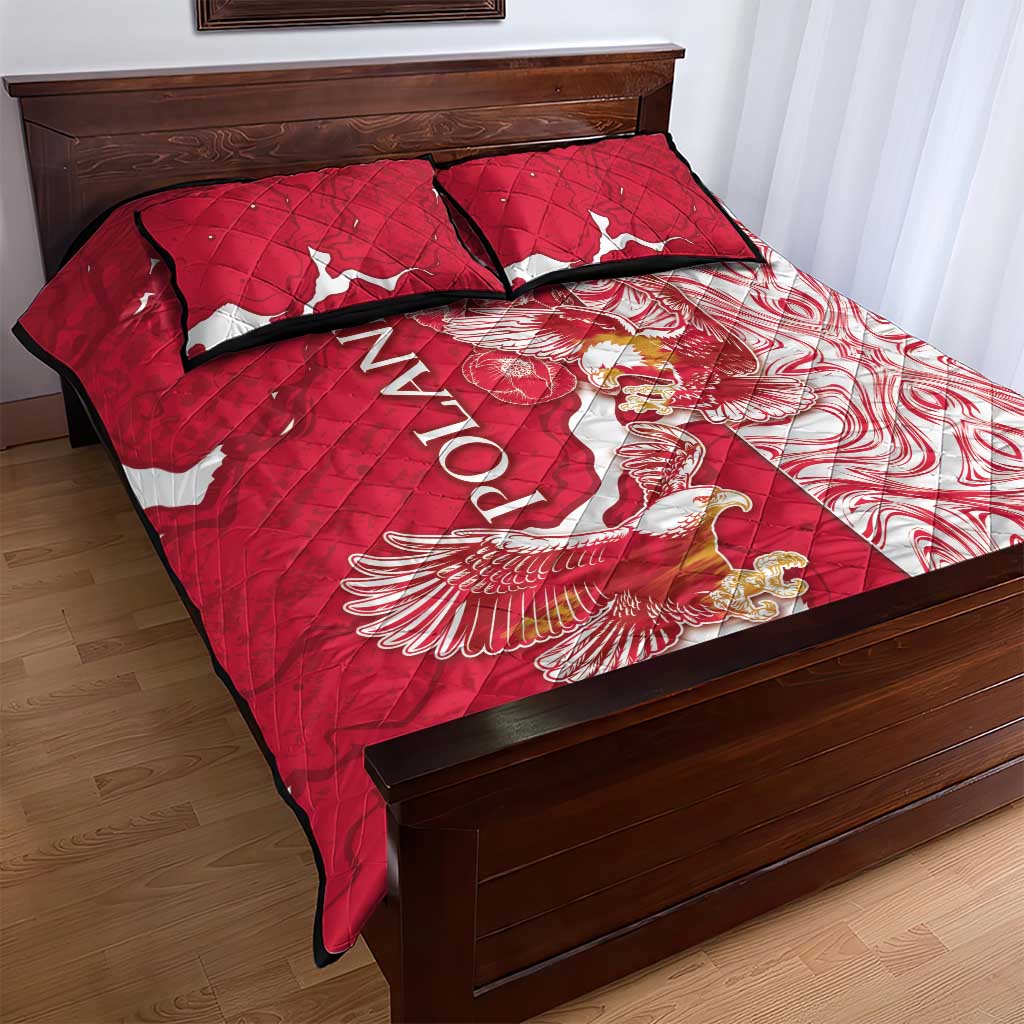 Poland Quilt Bed Set Two White Eagles Fighting - Wonder Print Shop