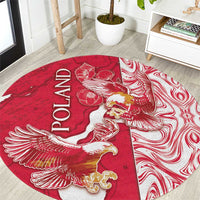 Poland Round Carpet Two White Eagles Fighting - Wonder Print Shop