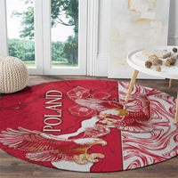 Poland Round Carpet Two White Eagles Fighting - Wonder Print Shop