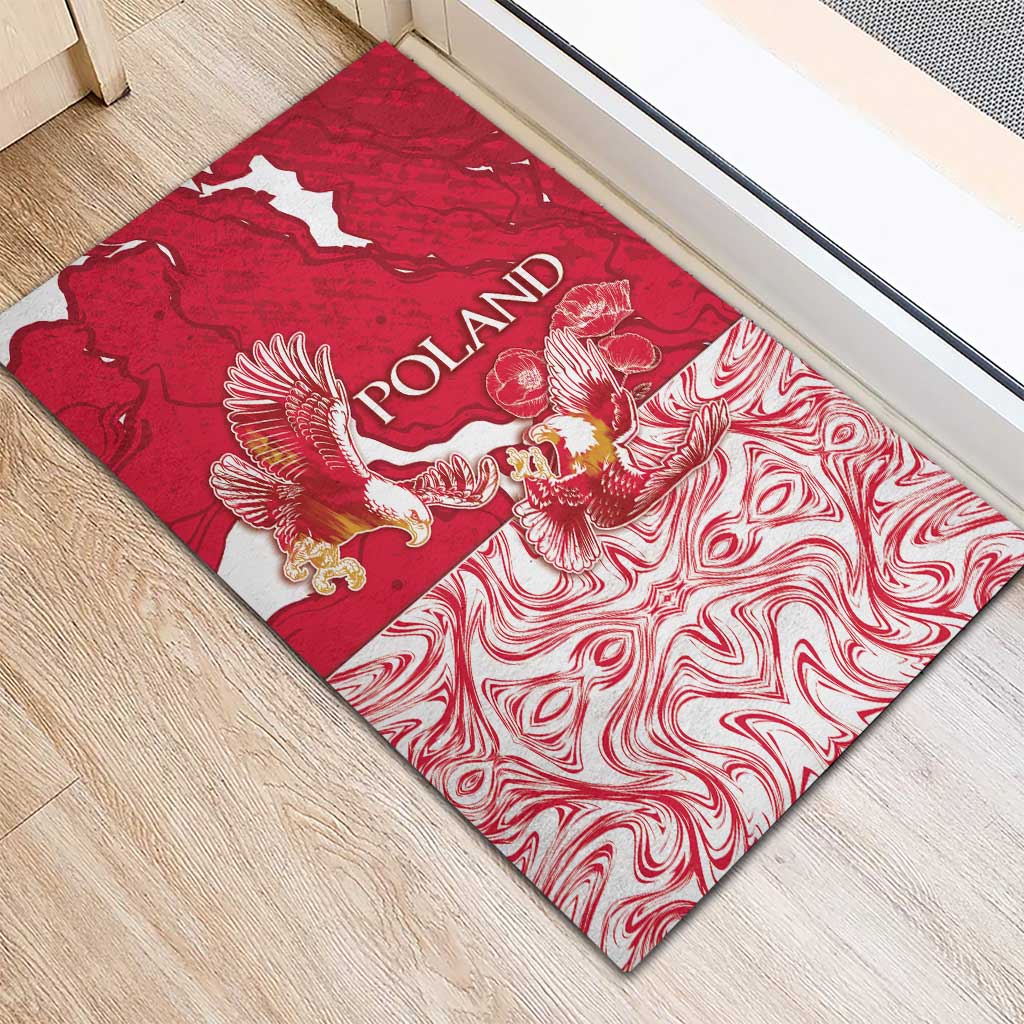 Poland Rubber Doormat Two White Eagles Fighting - Wonder Print Shop
