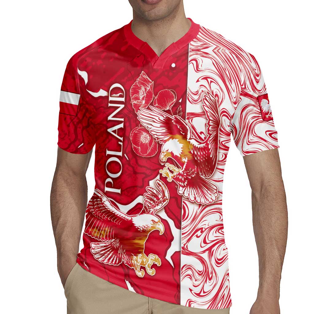 Personalized Poland Rugby Jersey Two White Eagles Fighting - Wonder Print Shop