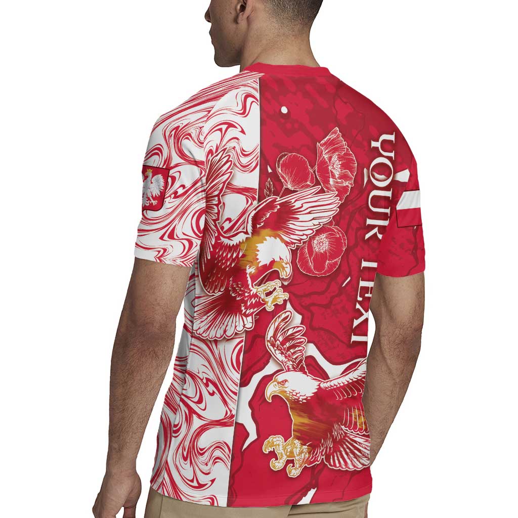 Personalized Poland Rugby Jersey Two White Eagles Fighting - Wonder Print Shop