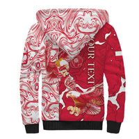 Personalized Poland Sherpa Hoodie Two White Eagles Fighting - Wonder Print Shop