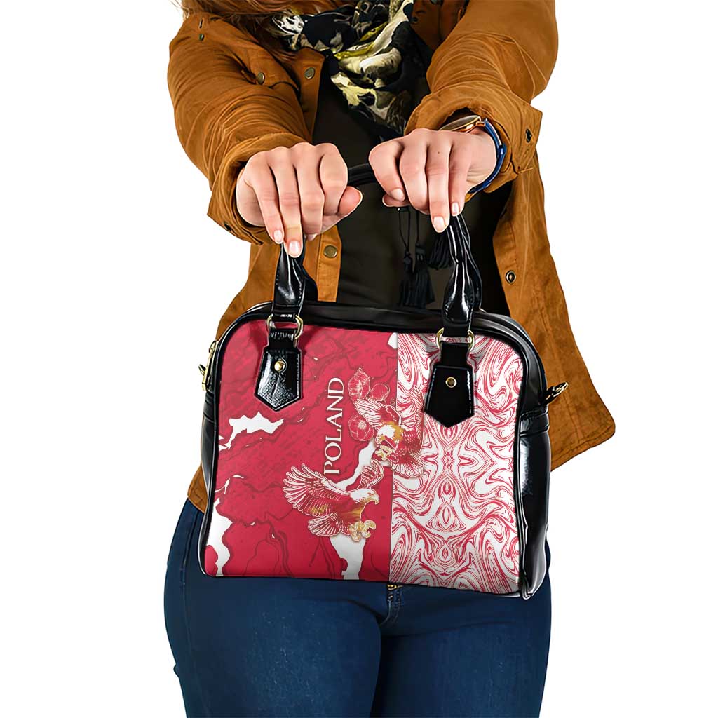 Poland Shoulder Handbag Two White Eagles Fighting - Wonder Print Shop