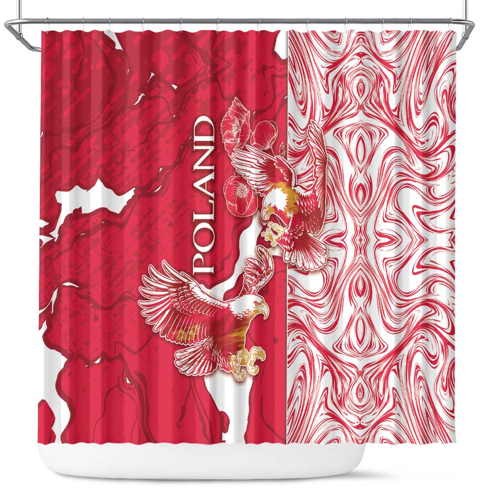 Poland Shower Curtain Two White Eagles Fighting - Wonder Print Shop