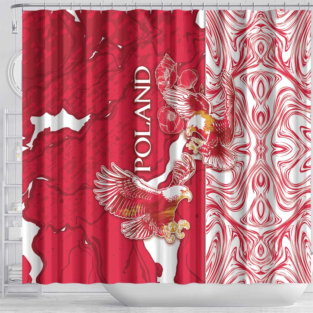 Poland Shower Curtain Two White Eagles Fighting - Wonder Print Shop