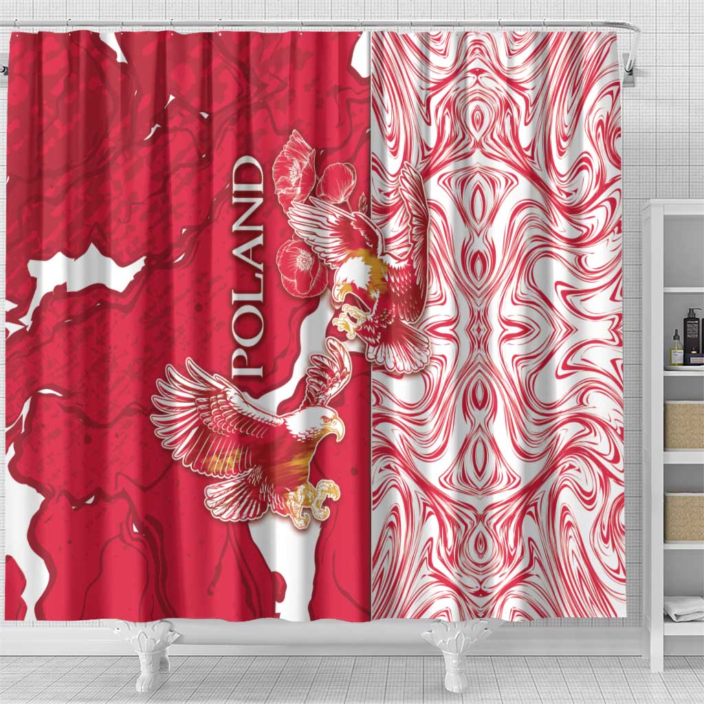 Poland Shower Curtain Two White Eagles Fighting - Wonder Print Shop