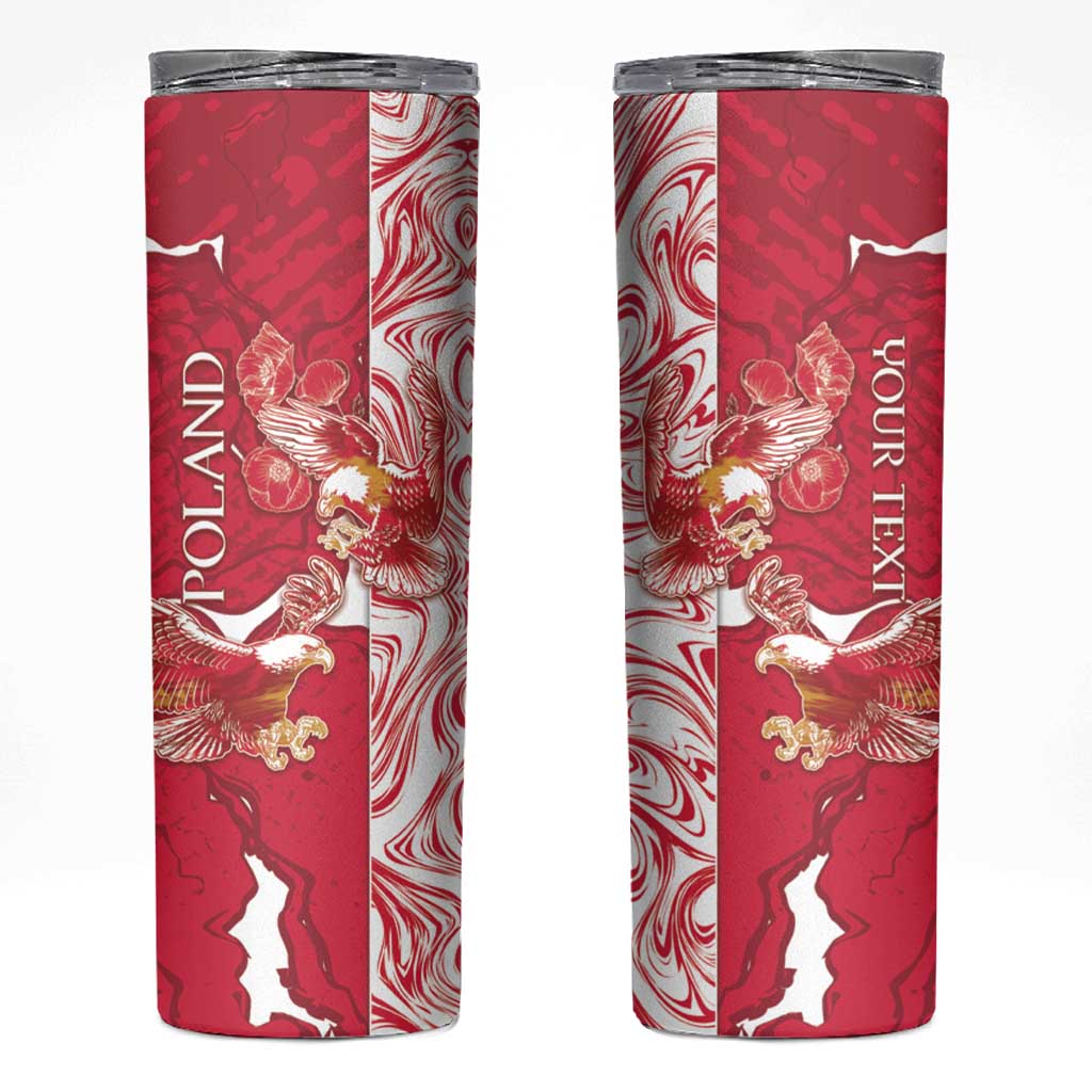 Personalized Poland Skinny Tumbler Two White Eagles Fighting - Wonder Print Shop