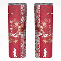 Personalized Poland Skinny Tumbler Two White Eagles Fighting - Wonder Print Shop