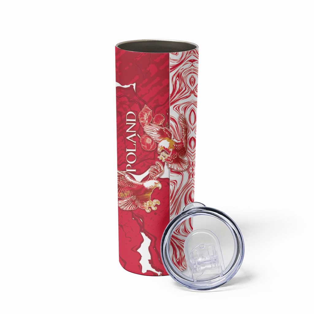 Personalized Poland Skinny Tumbler Two White Eagles Fighting - Wonder Print Shop